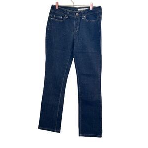 DKNY Petites Straight Leg Dark Wash Jeans